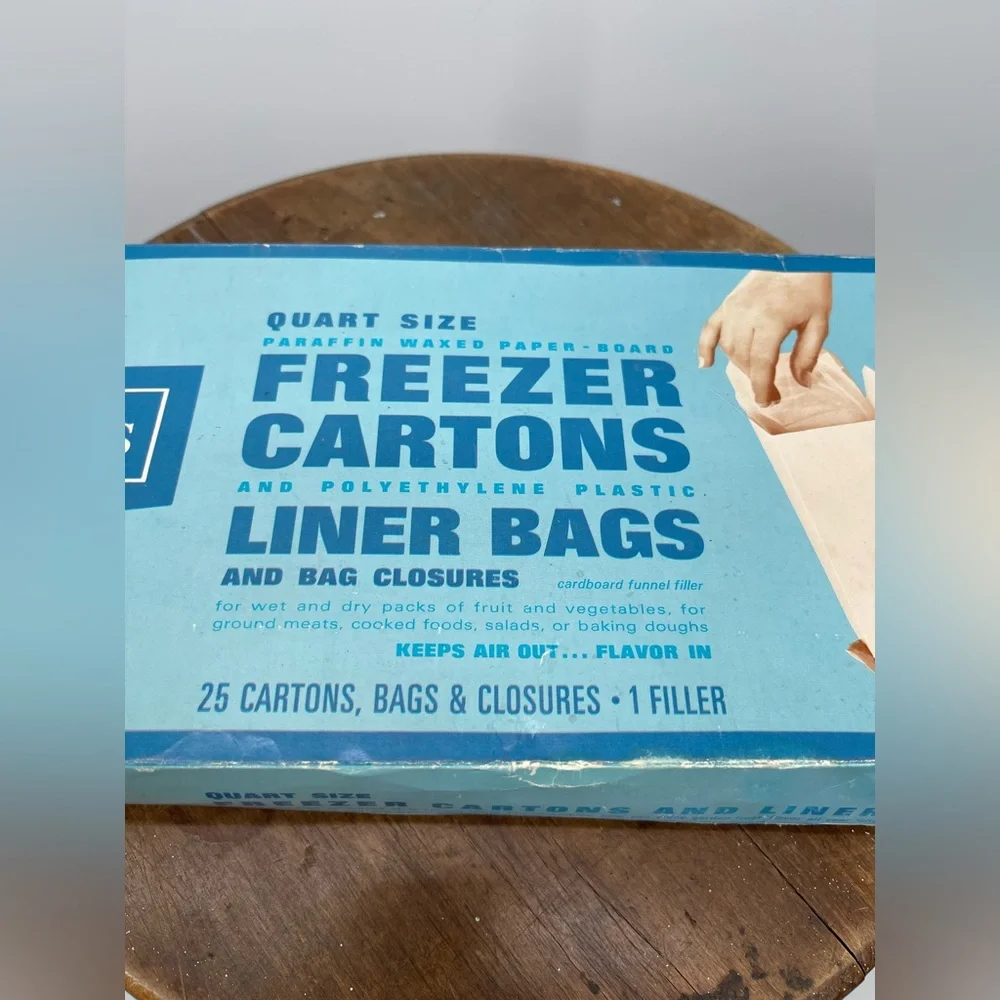 Vintage Sears Blue Freezer Cartons and Liner Bags